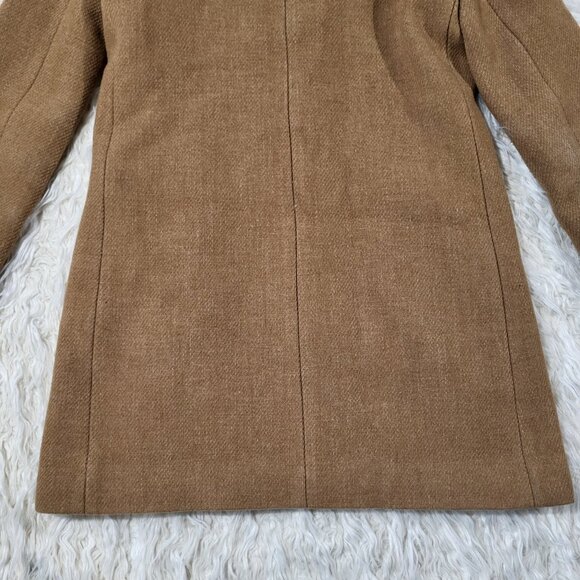 J.Crew Coat Womens 0 Lodge Italian Wool Camel Heather‎ Acorn Zip Up Coat #K0896 - Picture 16 of 16